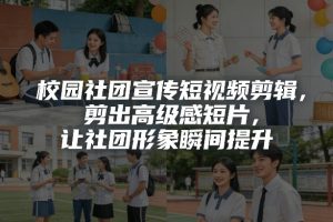 校园社团宣传短视频剪辑，剪出高级感短片，让社团形象瞬间提升-沧海聊项目