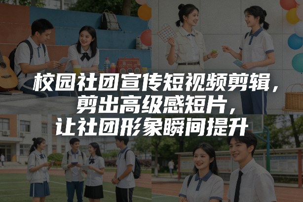 校园社团宣传短视频剪辑，剪出高级感短片，让社团形象瞬间提升-沧海聊项目