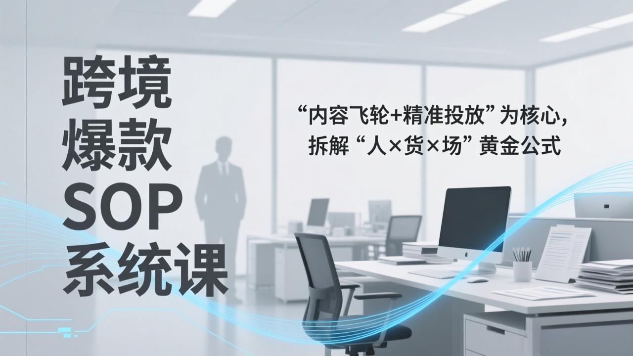 跨境爆款SOP系统课，“内容飞轮+精准投放”为核心，拆解“人×货×场”黄金公式-沧海聊项目