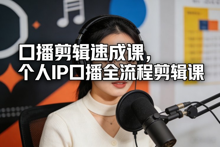 口播剪辑速成课，个人IP口播全流程剪辑课-沧海聊项目