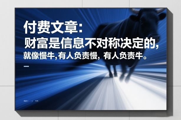 付费文章：财富是信息不对称决定的，就像慢牛，有人负责慢，有人负责牛-沧海聊项目