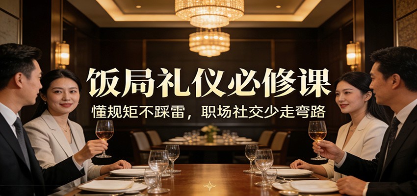 公众号收费文章：《饭局礼仪必修课：懂规矩不踩雷，职场社交少走弯路》-沧海聊项目