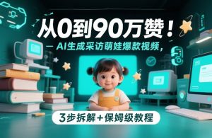 从0到90万赞：AI生成采访萌娃爆款视频，3步拆解+保姆级教程-沧海聊项目