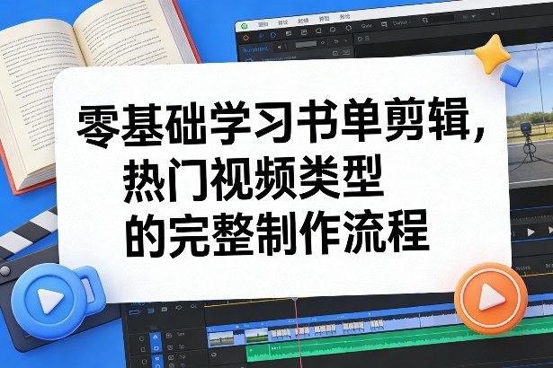 零基础学习书单剪辑，热门视频类型的完整制作流程(更新2026)-沧海聊项目