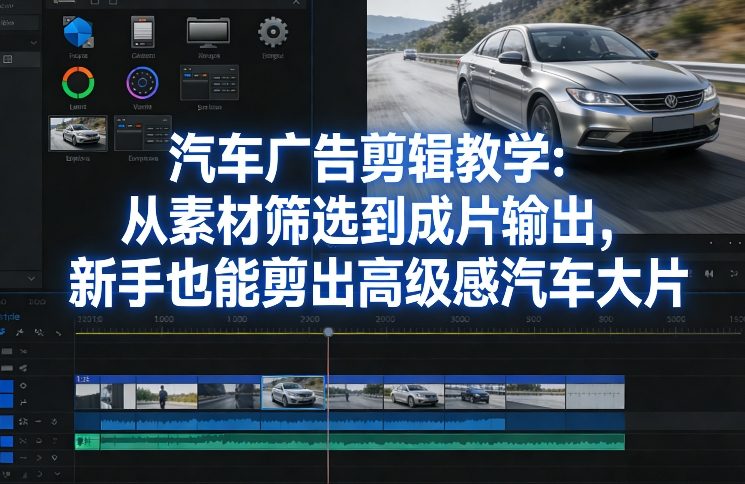 汽车广告剪辑教学：从素材筛选到成片输出，新手也能剪出高级感汽车大片-沧海聊项目