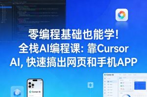 零编程基础也能学！全栈AI编程课：靠Cursor AI，快速搞出网页和手机APP-沧海聊项目