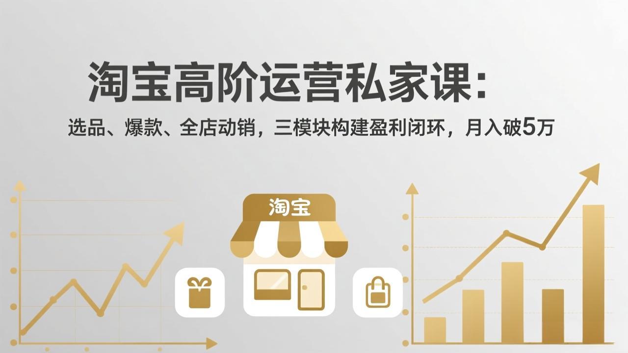 淘宝高阶运营私家课：选品、爆款、全店动销，三模块构建盈利闭环，月入破5万(更新26年2月-沧海聊项目