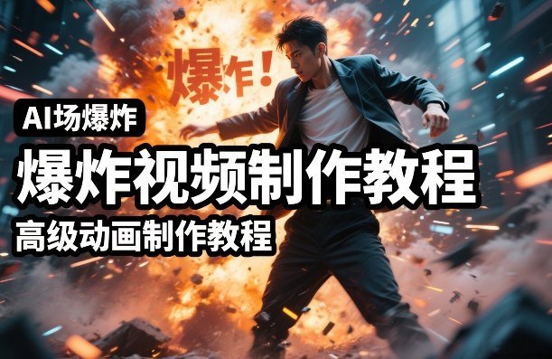 AI场景爆炸视频制作教程，利用人物实拍视频制作出高级的动画特效-沧海聊项目