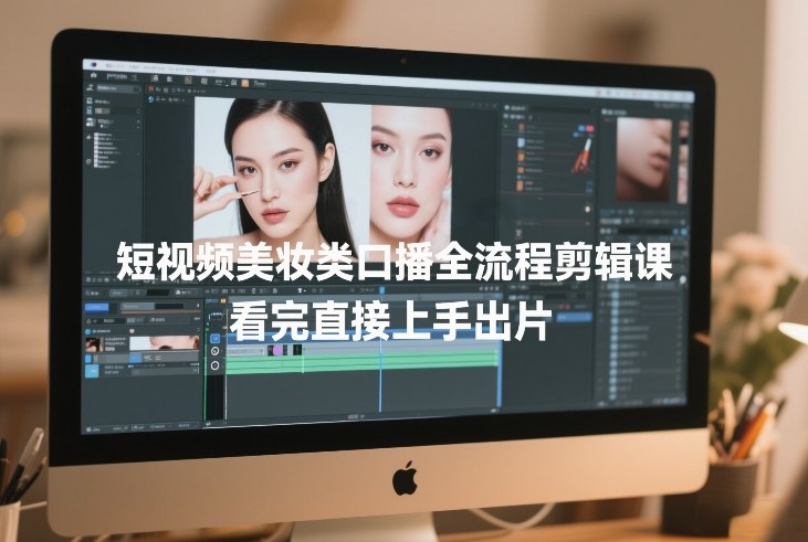短视频美妆类口播全流程剪辑课，看完直接上手出片-沧海聊项目