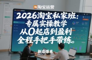 2026淘宝私家班：专属实操教学，从0起店到盈利，全程手把手带练(更新)-沧海聊项目