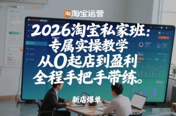 2026淘宝私家班：专属实操教学，从0起店到盈利，全程手把手带练(更新)-沧海聊项目