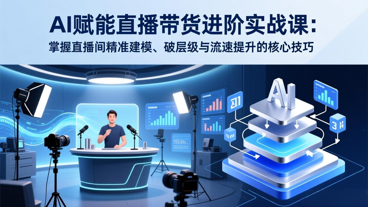 AI赋能直播带货进阶实战课：掌握直播间精准建模、破层级与流速提升的核心技巧-沧海聊项目