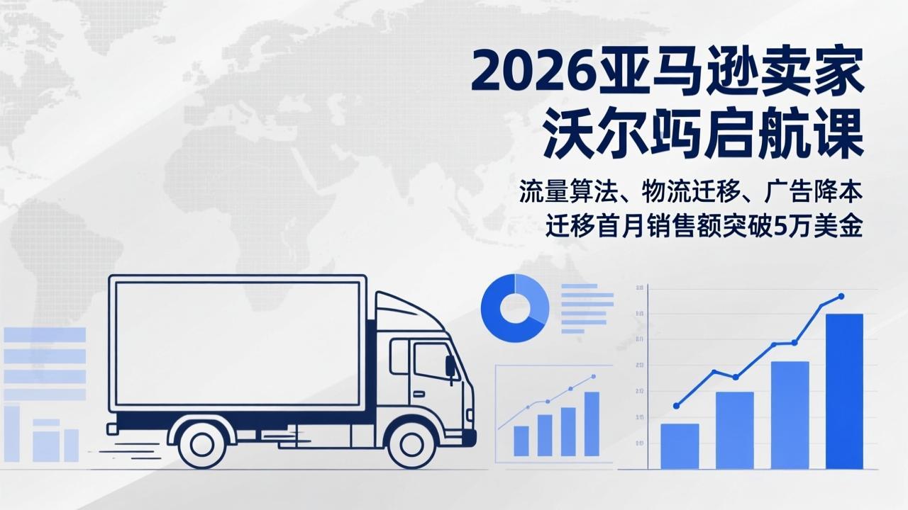2026亚马逊卖家沃尔玛启航课，流量算法、物流迁移、广告降本，迁移首月销售额突破5万美金-沧海聊项目