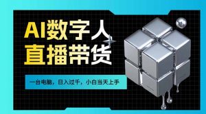 AI数字人直播带货风口已来，一台电脑在家日入过千，小白当天上手的赚钱技能-沧海聊项目