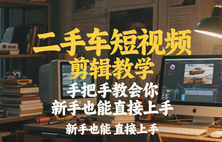 二手车短视频剪辑教学，手把手教会你，新手也能直接上手-沧海聊项目