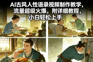 AI古风人性语录视频制作教学，流量超级火爆，附详细教程，小白轻松上手-沧海聊项目
