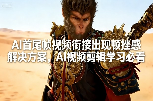AI首尾帧视频衔接出现顿挫感解决方案，AI视频剪辑学习必看-沧海聊项目
