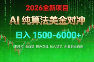 2026 全新美金对冲项目，不套平台赠金，不封号，纯算法对冲，日入 1500-6000+-沧海聊项目