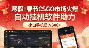 寒假+春节CSGO市场火爆，配合游戏自动挂机软件，小白只用一台手机也可日入300+-沧海聊项目