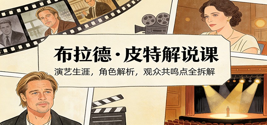 演员说-布拉德.皮特解说课：演艺生涯，角色解析，观众共鸣点全拆解-沧海聊项目