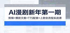 AI漫剧新年第一期：剪辑/爆款文案/TTS配音/上剧全流程实战课-沧海聊项目