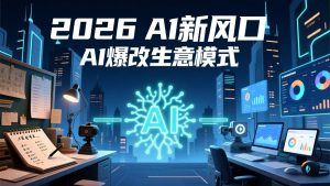 2026年AI创富新风口，用人工智能爆改你的生意模式，从短视频到直播全面降本增效抢占先机-沧海聊项目