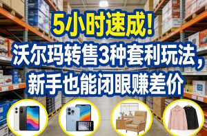 5小时速成！沃尔玛转售3种套利玩法，新手也能闭眼賺差价-沧海聊项目
