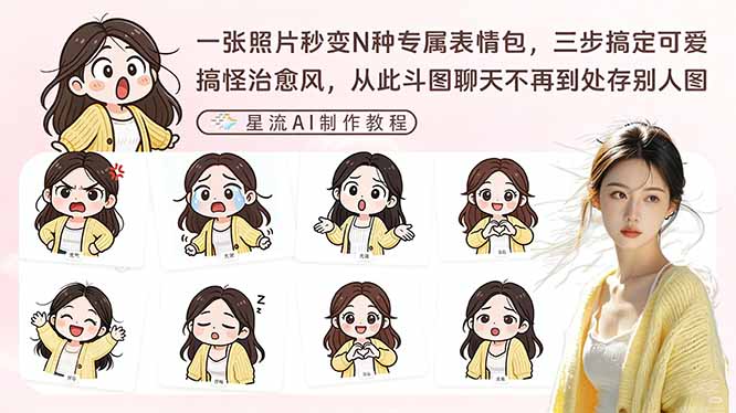 一张照片秒变N种专属表情包，三步搞定可爱搞怪治愈风，从此斗图聊天不再到处存别人图-沧海聊项目