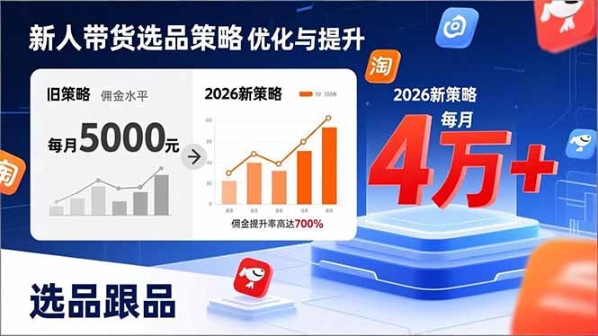 新人带货别瞎选品！这套2026全新选品跟品策略，让我的佣金从0做到每月4万+-沧海聊项目