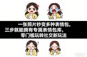 一张照片秒变多种表情包，三步就能拥有专属表情包库，零门槛玩转社交新玩法【文档】-沧海聊项目