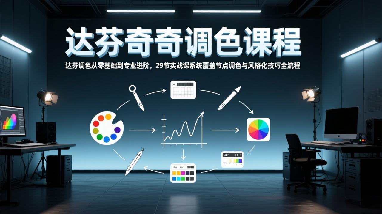 达芬奇调色从零基础到专业进阶，29节实战课系统覆盖节点调色与风格化技巧全流程-沧海聊项目