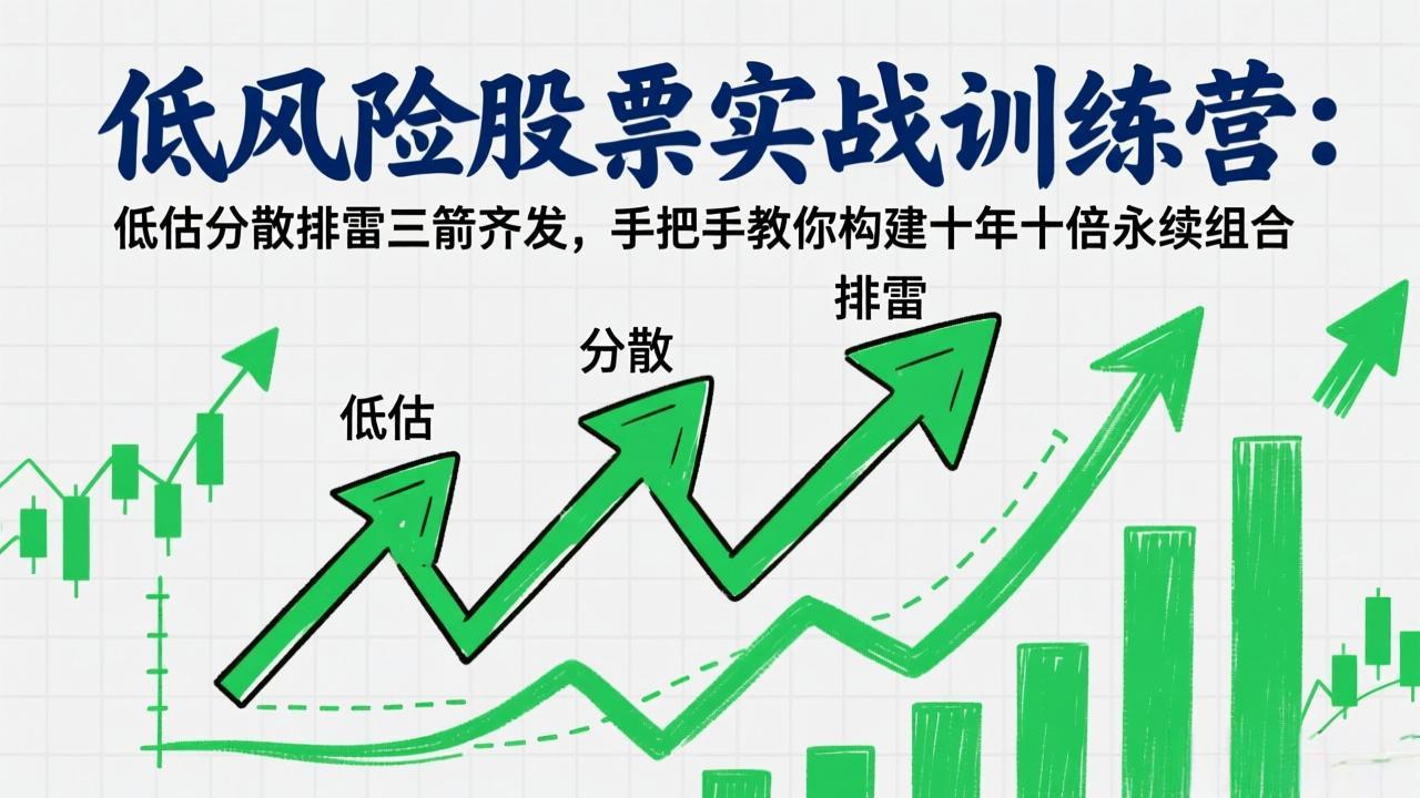 低风险股票实战训练营：低估分散排雷三箭齐发，手把手教你构建十年十倍永续组合-沧海聊项目