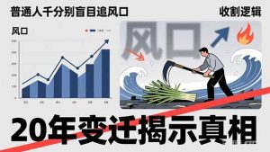 普通人千万别盲目追风口，20年变迁揭示真相，看懂收割逻辑才能避免成为接盘侠-沧海聊项目