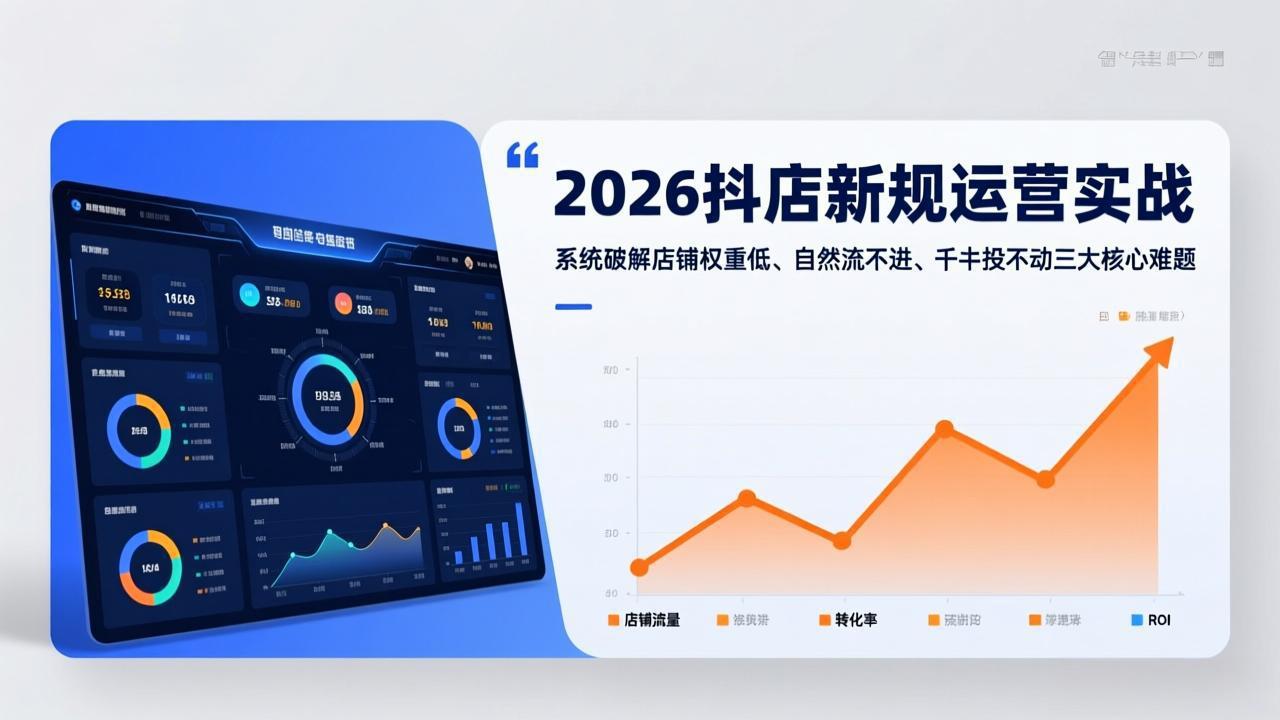2026抖店新规运营实战：系统破解店铺权重低、自然流不进、千川投不动三大核心难题-沧海聊项目