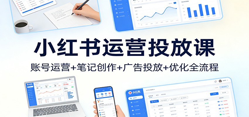 小红书运营投放课：账号运营+笔记创作+广告投放+优化全流程-沧海聊项目