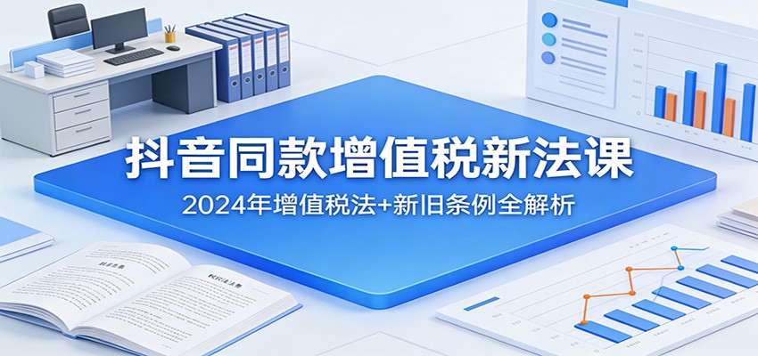 抖音同款增值税新法课：2024年增值税法+新旧条例全解析-沧海聊项目