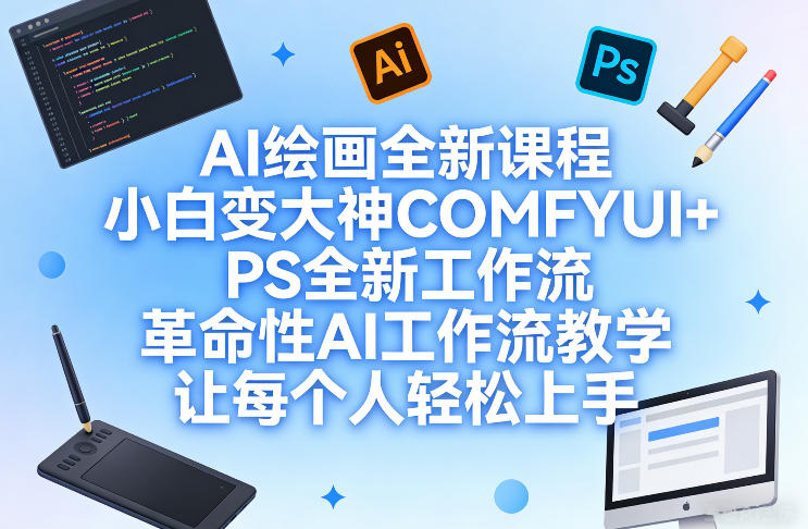 AI绘画全新课程，小白变大神COMFYUI+PS全新工作流，革命性AI工作流教学，让每个人轻松上手-沧海聊项目