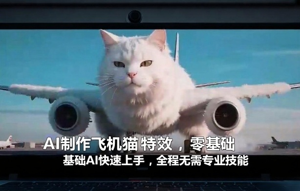 AI制作飞机猫特效，零基础AI快速上手，全程无需专业技能-沧海聊项目