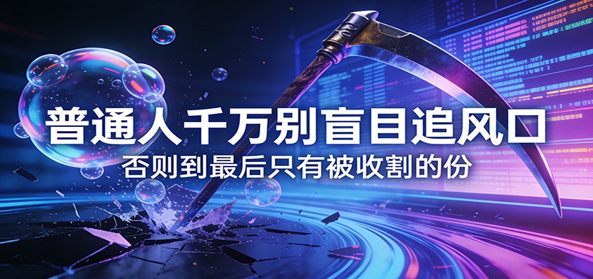 付费文章《通人千万别盲目追风口》否则到最后只有被收割的份-沧海聊项目