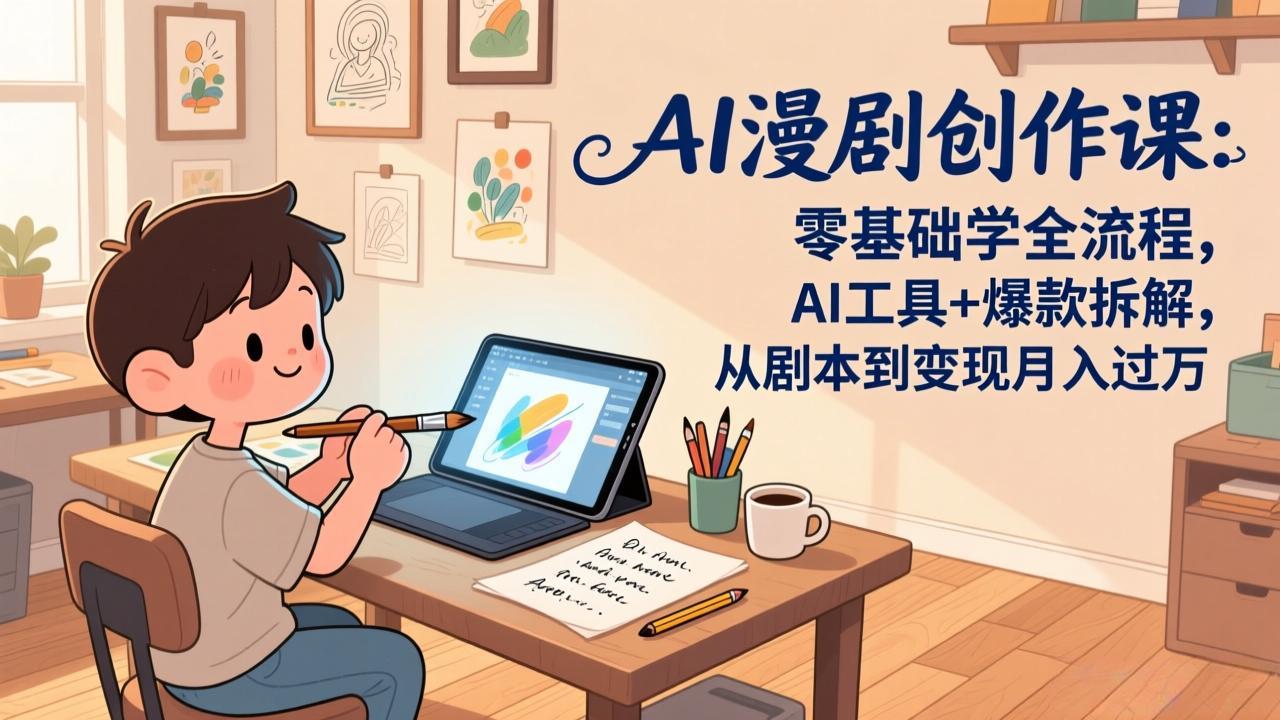 AI漫剧创作课：零基础学全流程，AI工具+爆款拆解，从剧本到变现月入过万-沧海聊项目