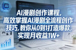 某社群AI漫剧创作课程，高效掌握AI漫剧全流程创作技巧，教你从0到1打造爆款，实现月收益1W+-沧海聊项目