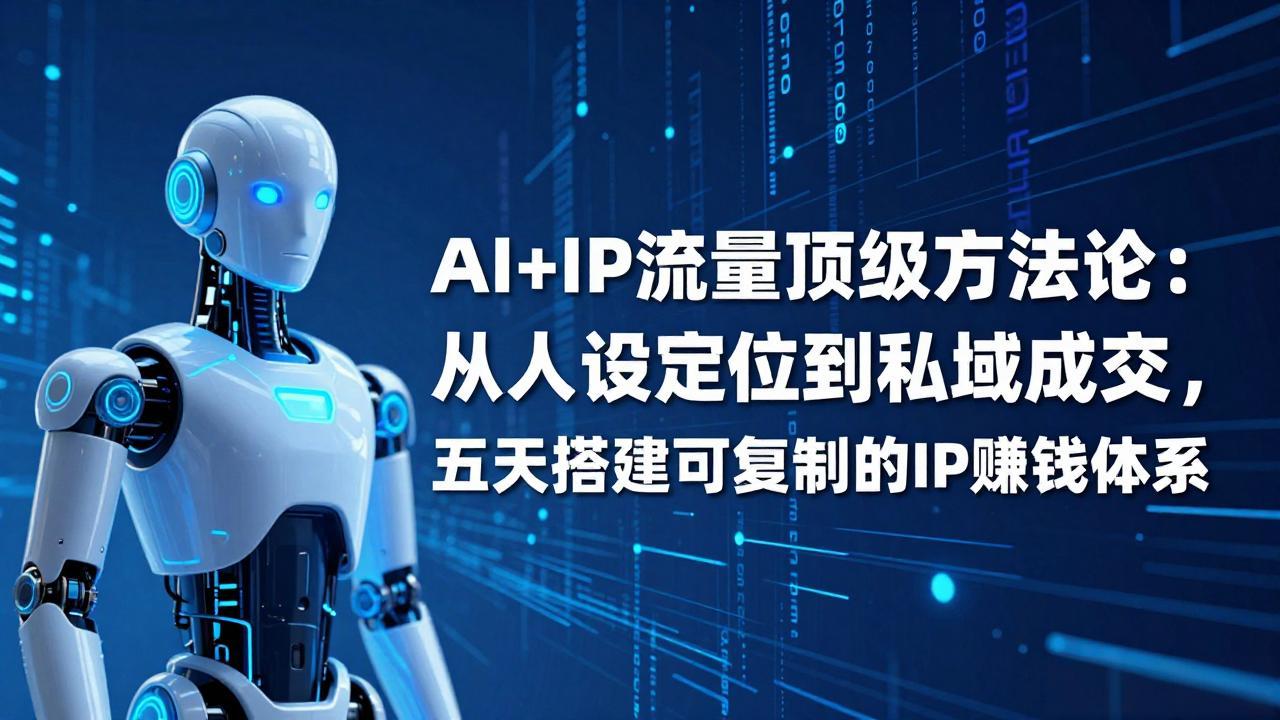 AI+IP顶级方法论：从人设定位到私域成交，五天搭建可复制的IP赚钱体系-沧海聊项目