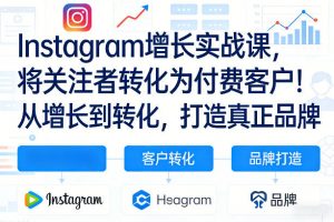Instagram增长实战课，将关注者转化为付费客户！从增长到转化，打造真正品牌(双语字幕)-沧海聊项目