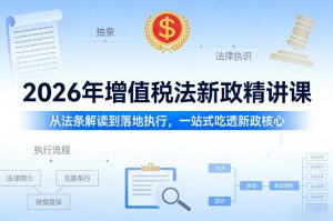 2026年增值税法新政精讲课，从法条解读到落地执行，一站式吃透新政核心-沧海聊项目