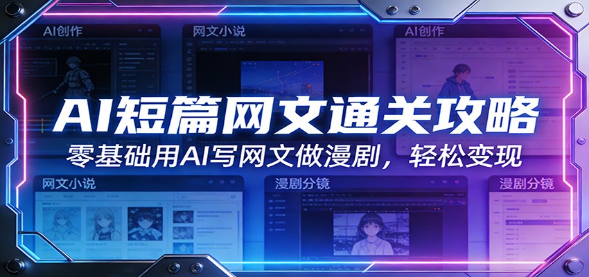 AI短篇网文通关攻略：零基础用AI写网文做漫剧，轻松变现-沧海聊项目