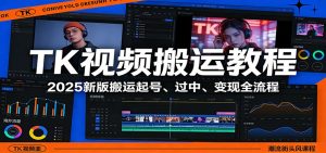 TK视频搬运教程：2025新版搬运起号、过中、变现全流程-沧海聊项目