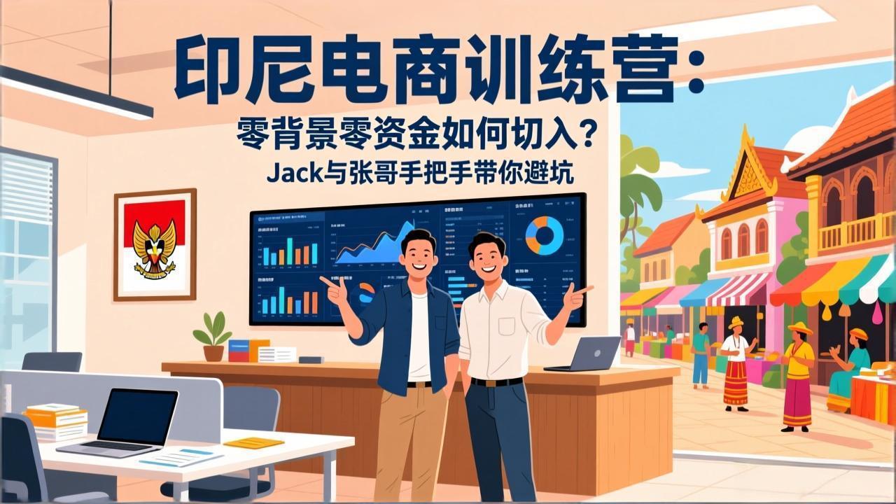 印尼电商训练营：零背景零资金如何切入？Jack与张哥手把手带你避坑-沧海聊项目