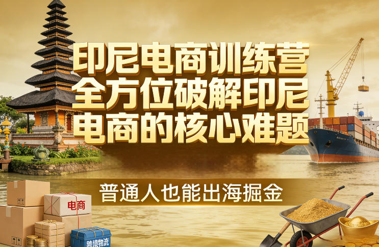 印尼电商训练营，全方位破解印尼电商的核心难题，普通人也能出海掘金-沧海聊项目