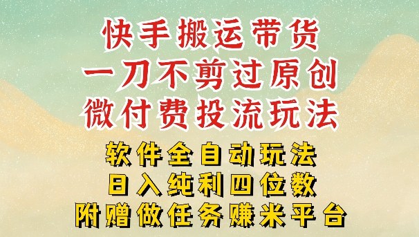 2026最新最全快手搬运带货方法，一刀不剪过原创，轻松带你日入四位数【揭秘】-沧海聊项目