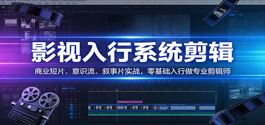 影视系统剪辑，商业短片、意识流、叙事片实战，零基础入行做专业剪辑师-沧海聊项目